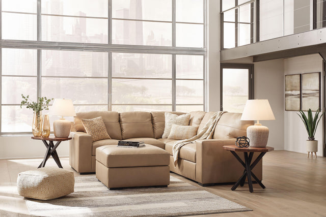 Ashley Bandon - Toffee - 3 Pc. - 2-Piece Sectional With Raf Loveseat, Ottoman