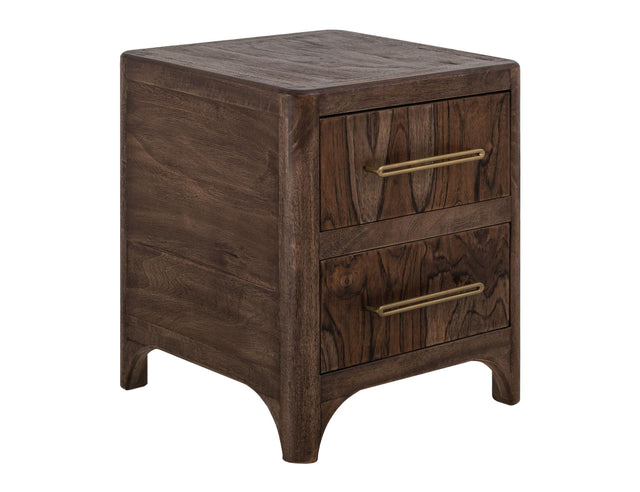 International Furniture Direct Praga - 2-Drawer Nightstand - Almond / Barrel Brown
