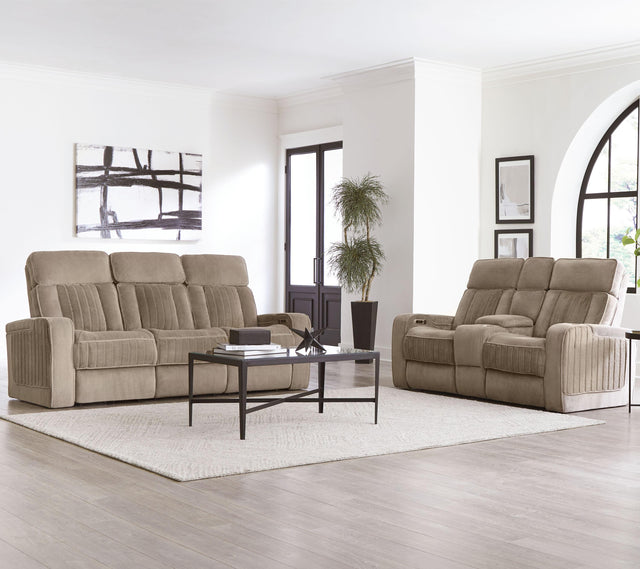 Parker House Equinox - Power Reclining Sofa And Loveseat - Mushroom