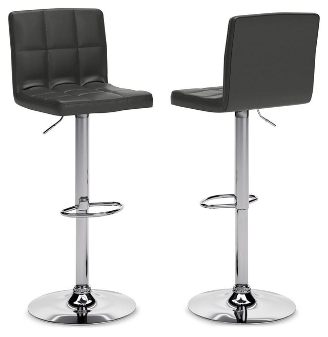 Ashley Bellatier Tall UPH Swivel Barstool(2/CN) - Black/Chrome Finish