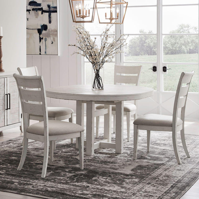 Liberty Furniture Backroads - 5 Piece Pedestal Table Set - White