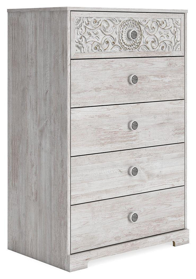 Ashley Paxberry Five Drawer Chest - Whitewash