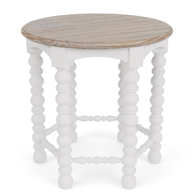 Riverside Furniture Rosalie - Spindle Round Side Table - White