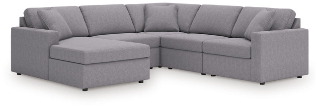 Ashley Modmax - Granite - 5-Piece Sectional With Laf Corner Chaise, Wih Raf Corner Chair