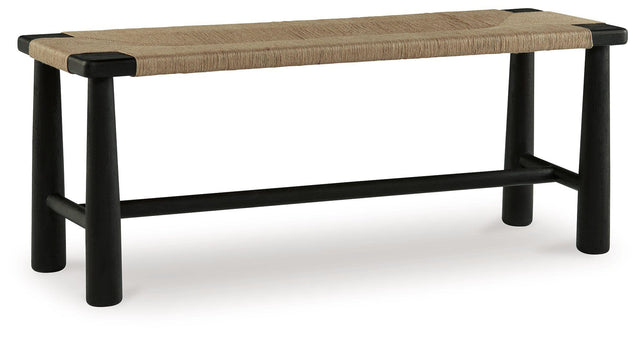 Ashley Acerman Accent Bench - Black/Natural