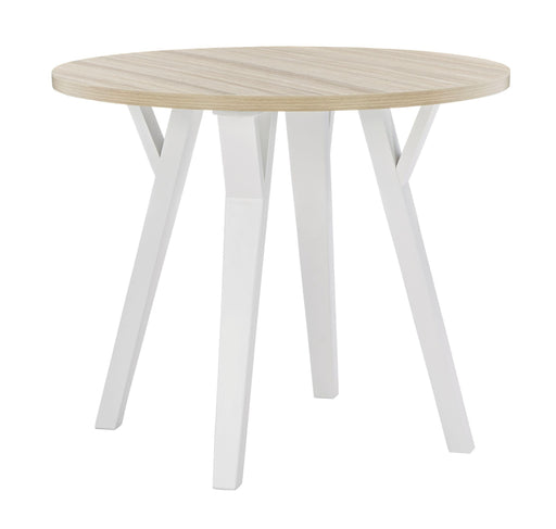 Ashley Grannen Round Dining Table - White/Natural