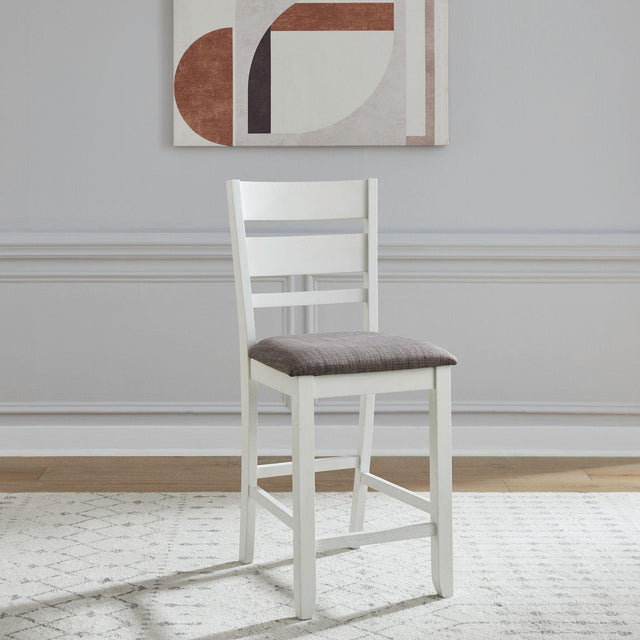 Liberty Furniture Brook Bay - Slat Back Upholstered Counter Chair (RTA) - White