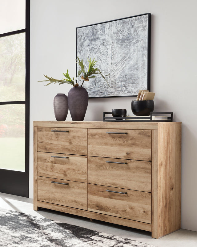 Ashley Hyanna Six Drawer Dresser - Tan Brown