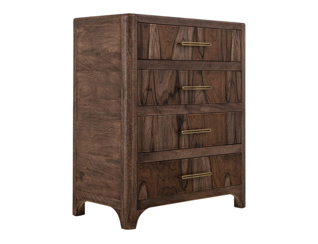 International Furniture Direct Praga - 4-Drawer Chest - Almond / Barrel Brown