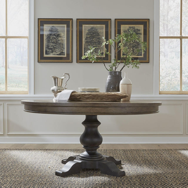 Liberty Furniture Americana Farmhouse - Pedestal Table - Dark Brown