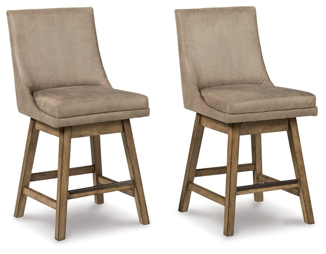 Ashley Tallenger UPH Swivel Barstool (2/CN) - Beige