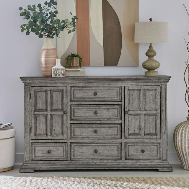 Liberty Furniture Big Valley - 2 Door 6 Drawer Dresser - Gray