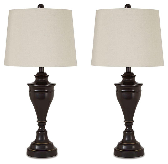 Ashley Darlita Metal Table Lamp (2/CN) - Bronze Finish