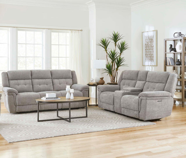 Parker House Richland - Power Reclining Sofa And Loveseat - Bristol Gray