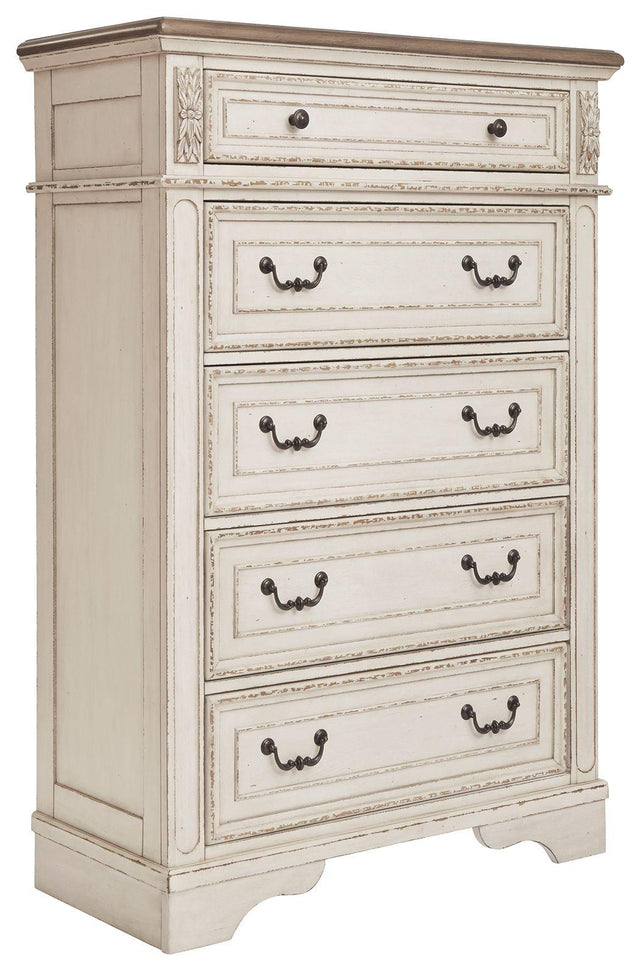 Ashley Realyn Five Drawer Chest - Two-tone