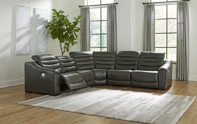 Ashley Center Line - Dark Gray - Zero Wall Recliners 5 Pc Sectional