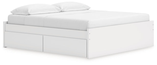 Ashley Onita - White - King Platform Bed With 2 Side Storage