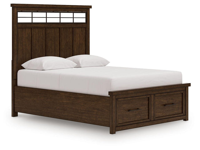Ashley Taffenbrook - Medium Brown - Queen Panel Storage Bed