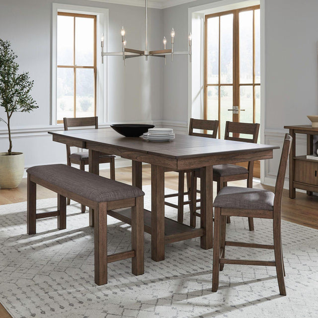 Liberty Furniture Brook Bay - Optional 6 Piece Gathering Trestle Table - Brown