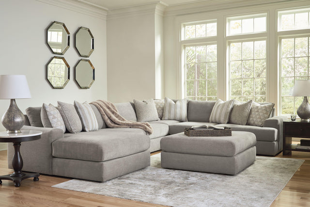 Ashley Avaliyah - Ash - 7 Pc. - 6-Piece Sectional With Laf Corner Chaise, Ottoman