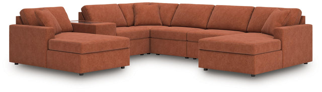 Ashley Modmax - Spice - 7-Piece Sectional With Laf And Raf Corner Chaises And With Storage Console