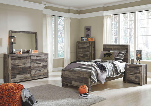 Ashley Derekson - Multi Gray - 6 Pc. - Dresser, Mirror, Chest, Twin Panel Bed