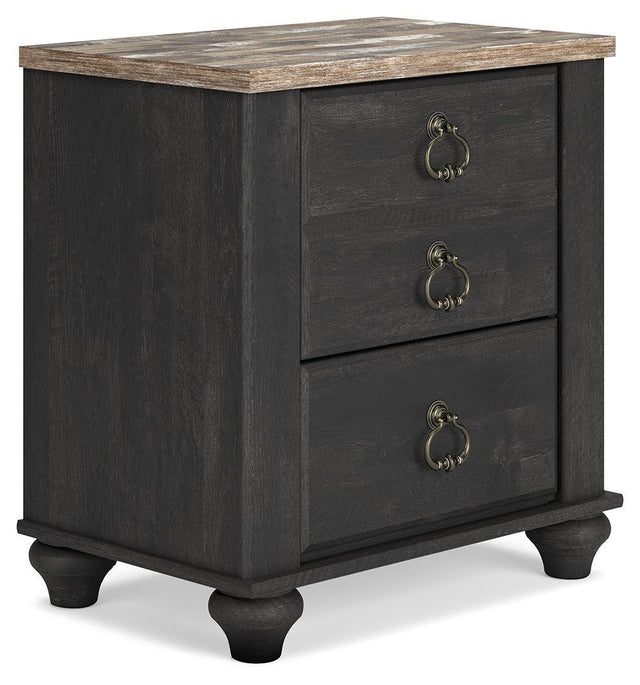 Ashley Nanforth Two Drawer Night Stand - Two-tone