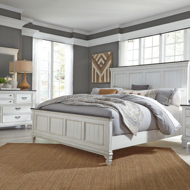 Liberty Furniture Allyson Park - 3 Piece Bedroom Set (King Panel Bed, Dresser & Mirror) - White
