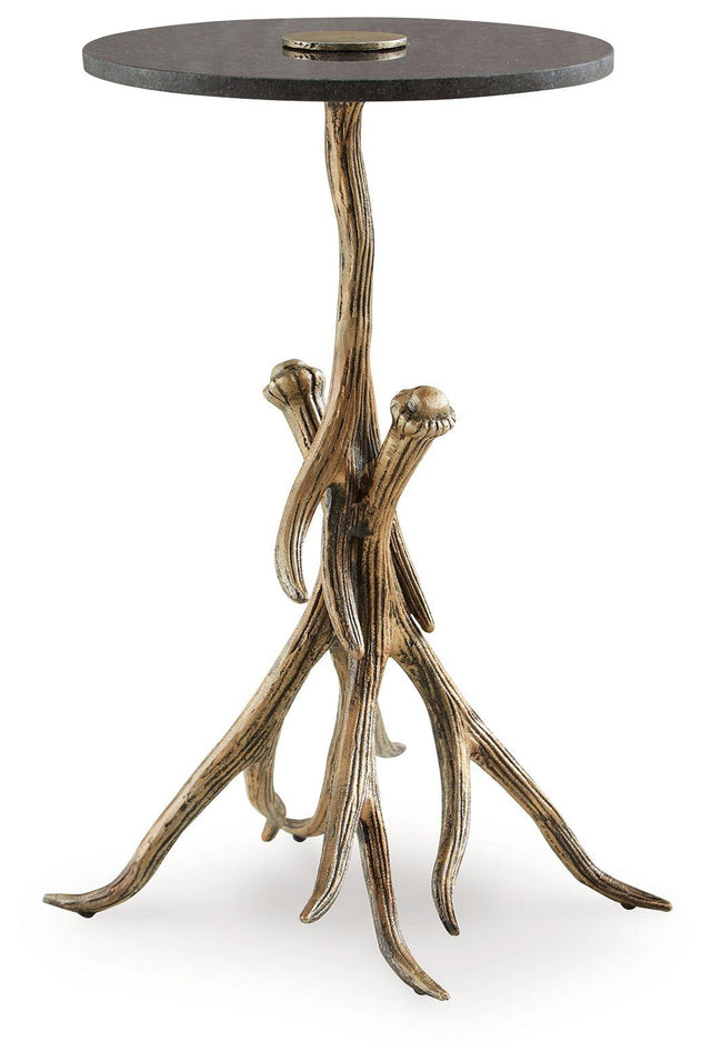 Ashley Lemkins Accent Table - Black/Antique Gold Finish