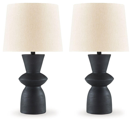 Ashley Scarbot Paper Table Lamp (2/CN) - Distressed Black