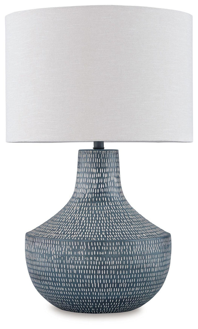 Ashley Schylarmont Metal Table Lamp (1/CN) - Antique Gray/White