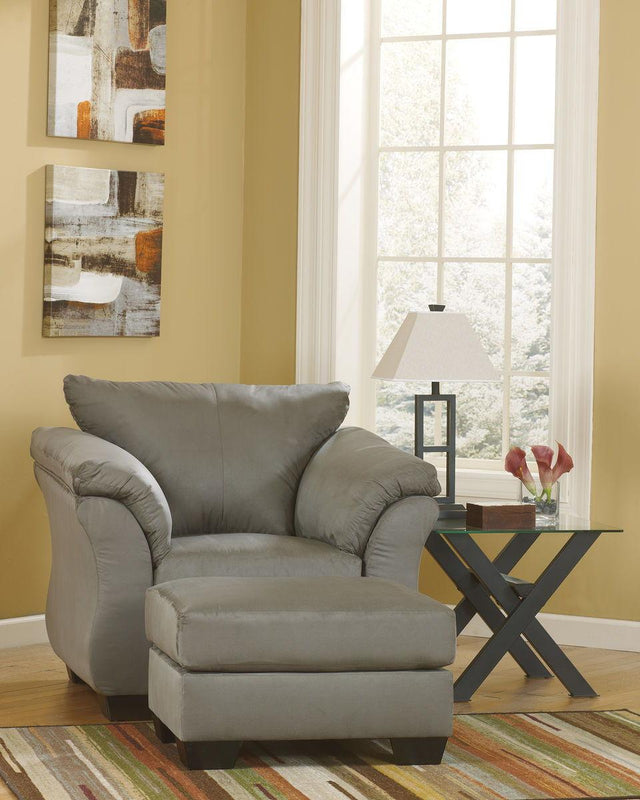 Ashley Darcy - Cobblestone - 2 Pc. - Chair with Ottoman