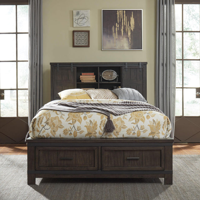 Liberty Furniture Thornwood Hills - King Bookcase Bed - Dark Brown