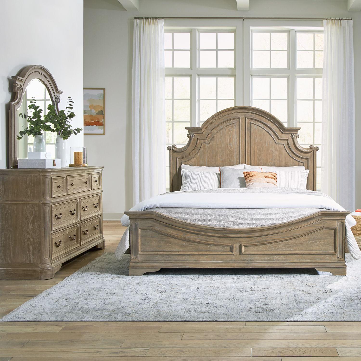 Liberty Furniture Magnolia Manor - King Panel Bed, Dresser \u0026 Mirror - – Big  Barn Home Center, image size:1500x1500