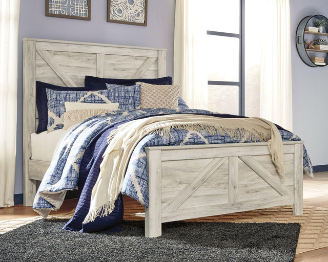 Ashley Bellaby - Whitewash - Queen Crossbuck Panel Bed