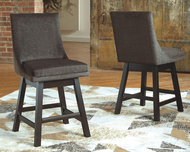Ashley Tallenger UPH Swivel Barstool (2/CN) - Dark Gray