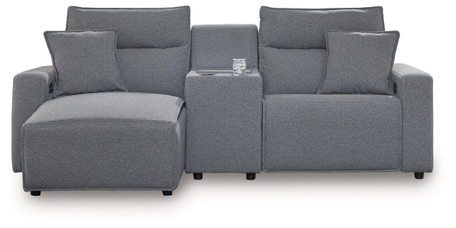 Ashley Modmax - Salt And Pepper - 3-Piece Power Reclining Sectional With LAF Chaise And Storage Console