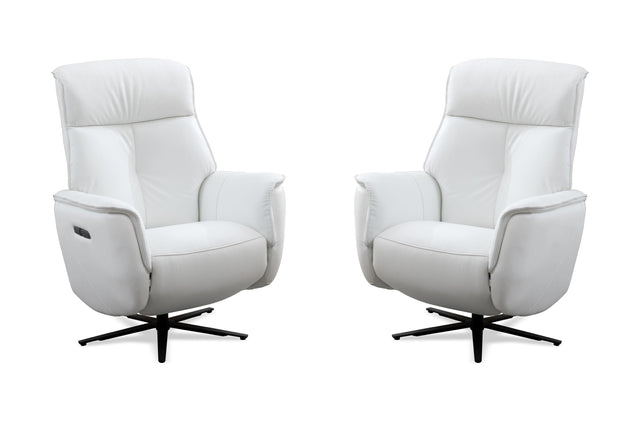 Parker House Tripp - Power Swivel Recliner (Set of 2) - Cortana White