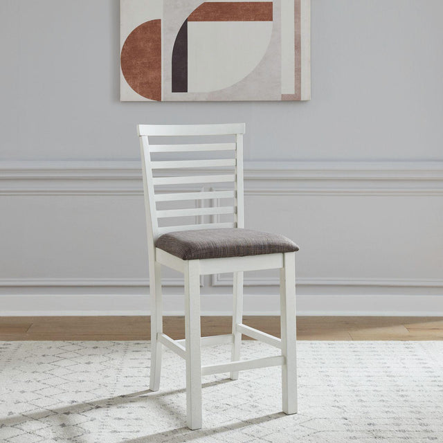 Liberty Furniture Brook Bay - Upholstered Ladder Back Counter Chair (RTA) - White