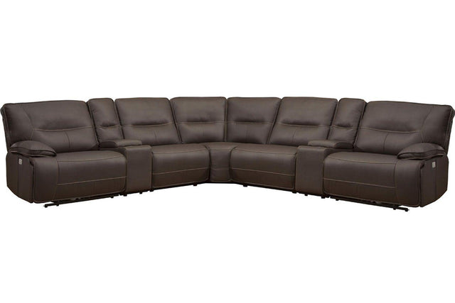 Parker House Spartacus - 7 Piece Modular Power Reclining Sectional With Power Adjustable Headrests - Chocolate