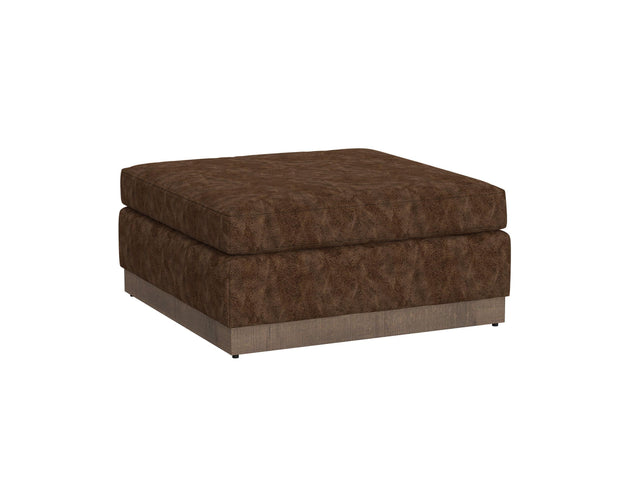 International Furniture Direct Georgia - Upholstered Square Ottoman - Chocolate Brown