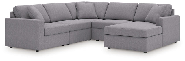 Ashley Modmax - Granite - 5-Piece Sectional With Raf Corner Chaise, Wih Laf Corner Chair