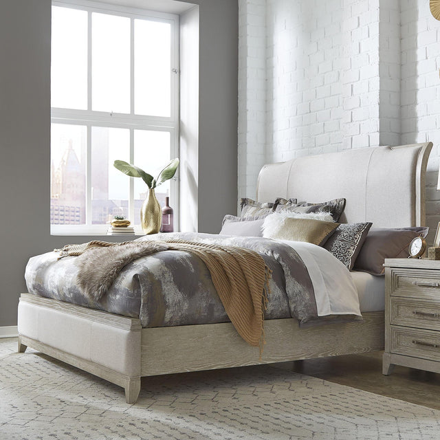Liberty Furniture Belmar - Queen Upholstered Bed - Washed Taupe