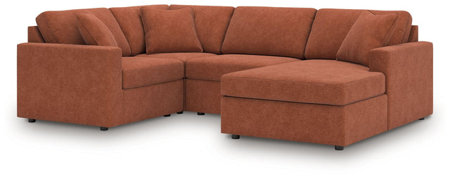 Ashley Modmax - Spice - 4-Piece Sectional With Raf Corner Chaise, With Laf Corner Chair