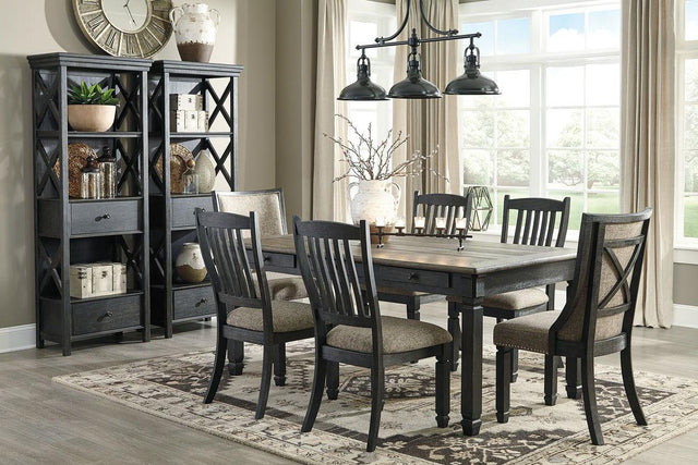 Ashley Tyler Creek - Dark Gray - 9 Pc. - Dining Room Table, 4 Side Chairs, 2 Upholstered Side Chairs, 2 Cabinets