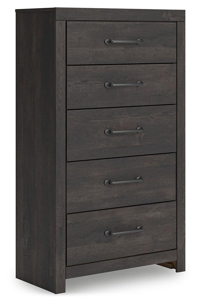 Ashley Hollivern Five Drawer Chest - Dark Gray