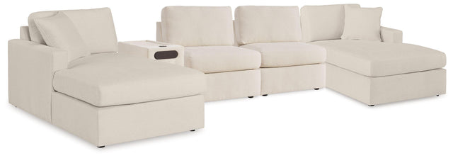 Ashley Modmax - Oyster - 5 Piece Double Chaise Sectional With Audio Console