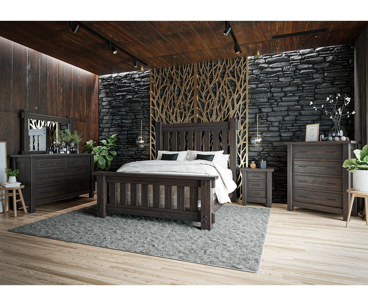 J&R Woodworking Houston Collection Roughsawn Brown Maple OCS Antiqu