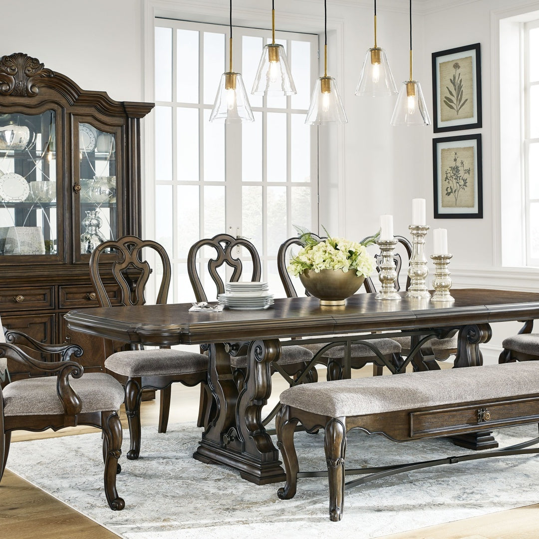 Ashley Maylee - Dark Brown - 11 Pc. - Dining Extension Table, 4