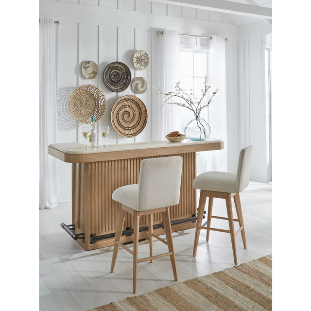 Parker House Escape - Dining 78 In. Bar With Stone Top - Vanilla Bean